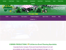 Tablet Screenshot of obrienproductions.com